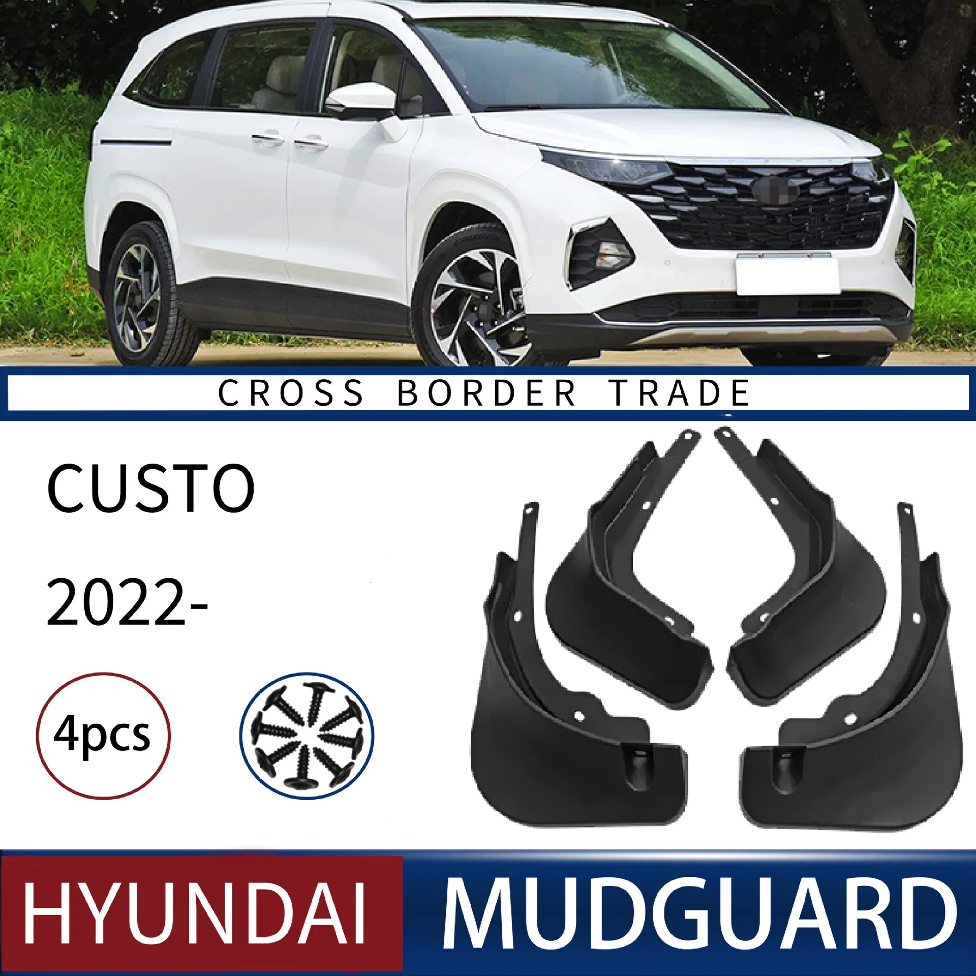 

4pcs/set Mud Flaps Mud Guards For Hyundai custo/custin 2022 2023 2024 Mudguards Mudflaps Exterior Mud Fender Guards Accessories
