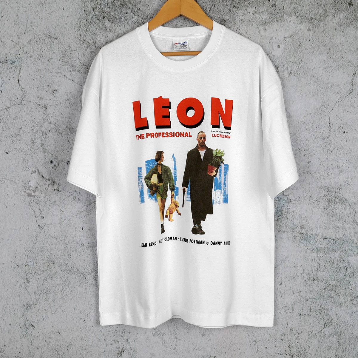 Leon The Professional T-Shirt Luc Besson Jean Reno Classic Movie Tee Short Sleeves Clothes Printed Cotton Men's Tops Shirt