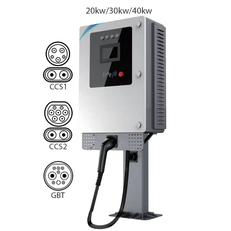 20kw 30kw 40kw DC EV Charging Station Commercial CCS Floor-mounted Charging Station CCS 1 CCS2 GBT DC Fast Car Charging Station