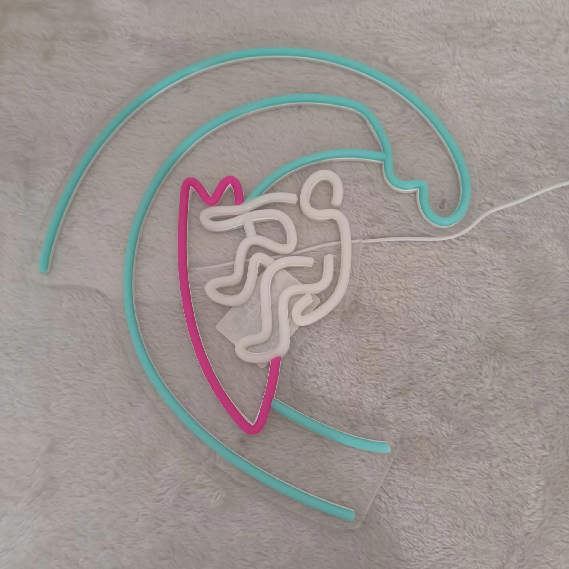 SUSB Dimmable Surfing Neon Sign with Wave and Surfer Design Blue Yellow Red LED Light for Beach Bar Bedroom Wall Decor Gift