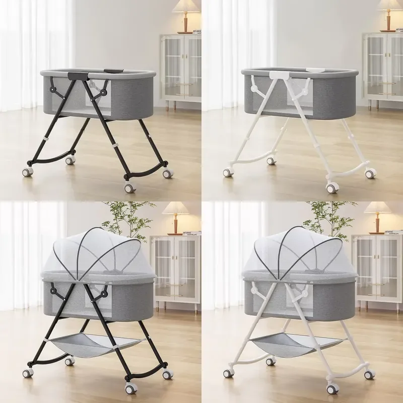 for Portable Crib Multifunctional Foldable Neonatal Bed with Wheels Baby Bassinet Travel Cot Newborns Infants