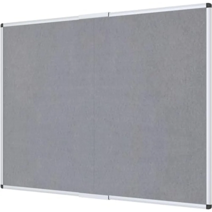

Large Fabric Bulletin Board/Foldable Notice Board Felt Gray 72 X 48 Inches Silver Aluminium Frame