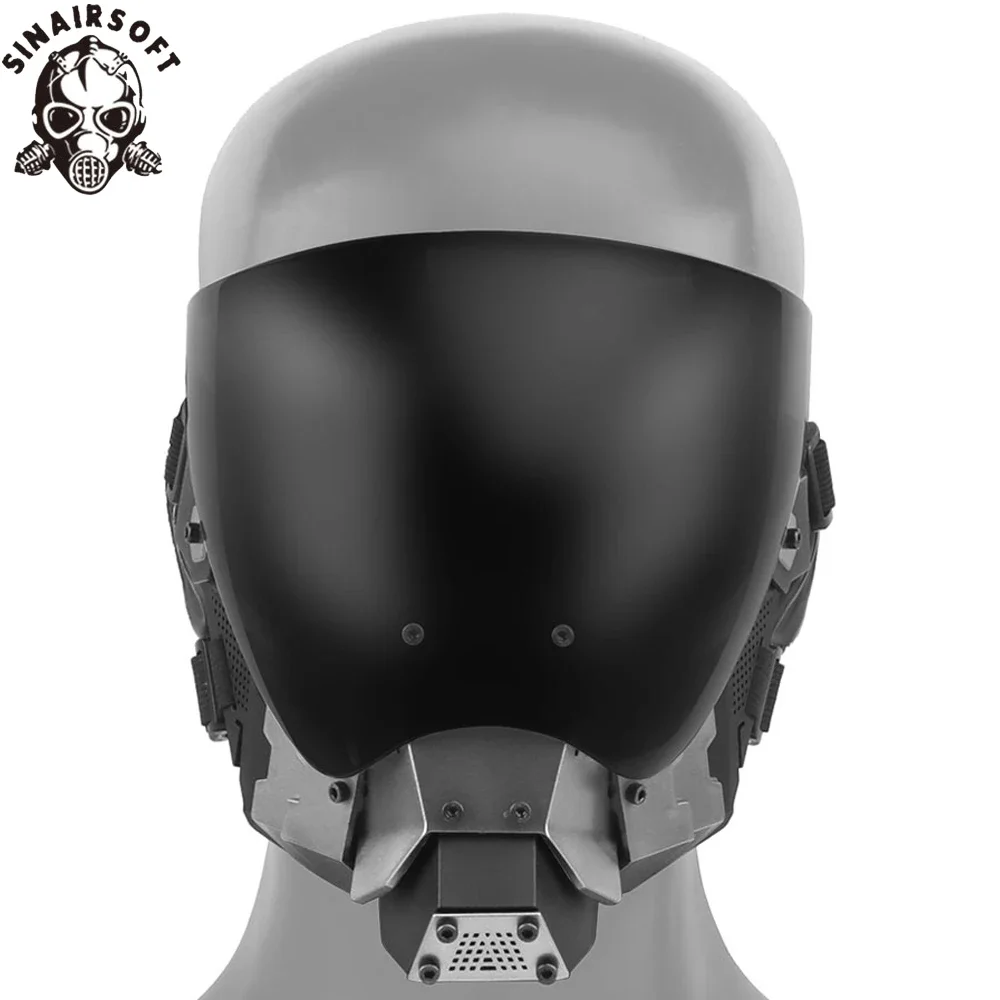 

Cyberpunk Tactical Mask Full Face Protective Gear Detachable Mask with Adjustable Strap For Paintball hunting Cosplay Accessory