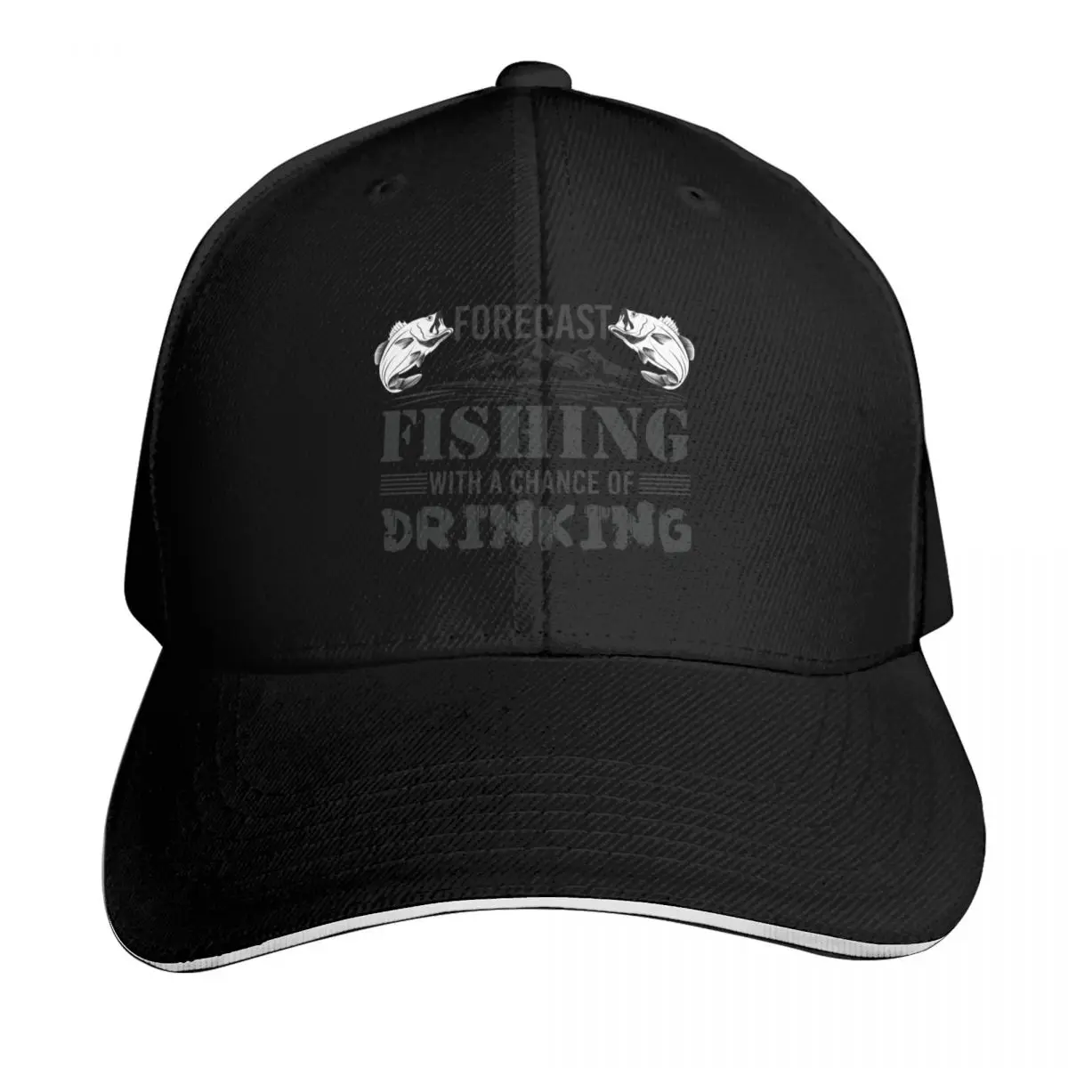 Weekend forecast fishing with a chance of drinking Baseball Cap Contrast Two Tone Brim Snapback Flat Bill Strapback Dad Hat