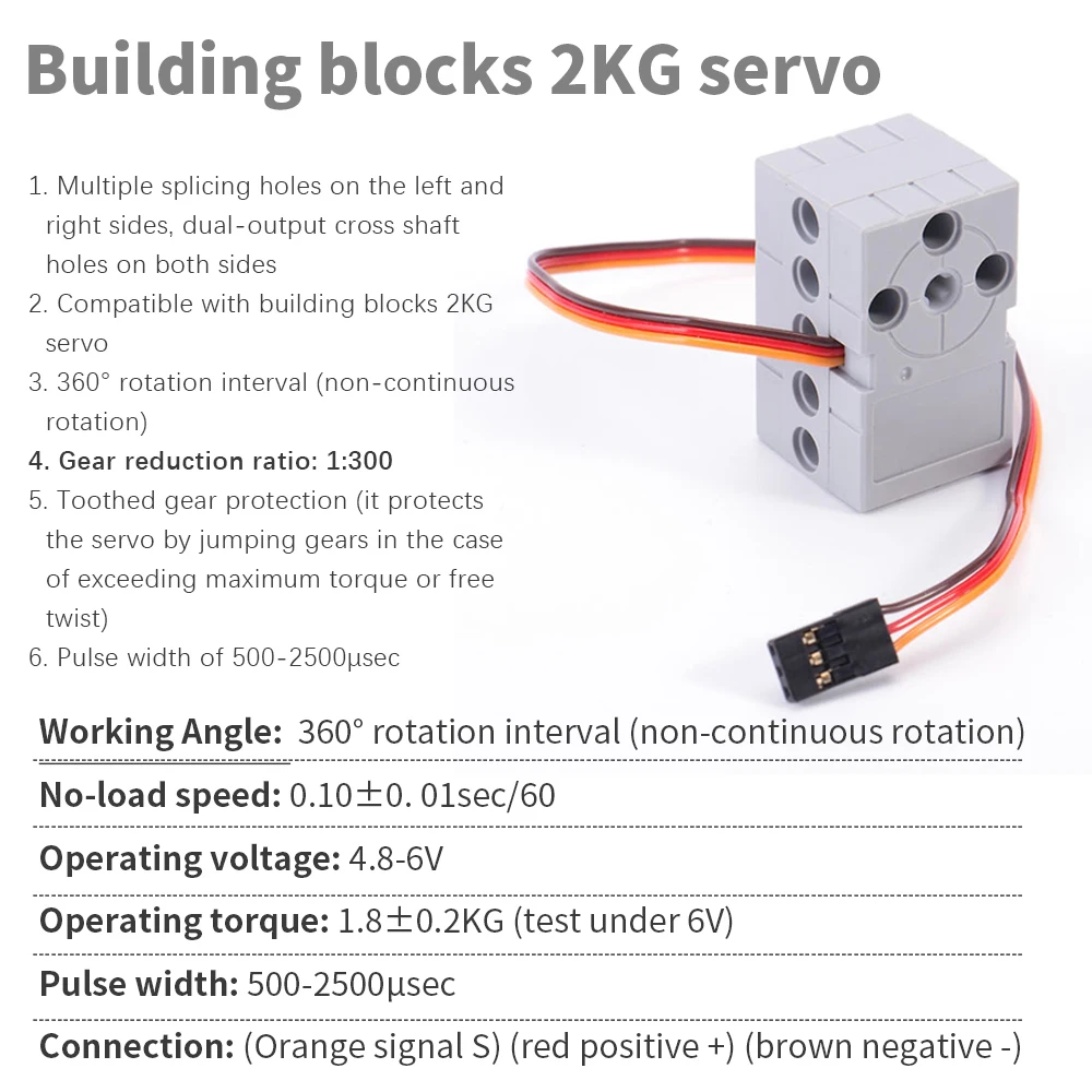 kidsbits Version 2 Programmable 2KG 360 Degree Grey Green Servo&Red Blue Motor Compatible With LEGO Building Blocks Projects