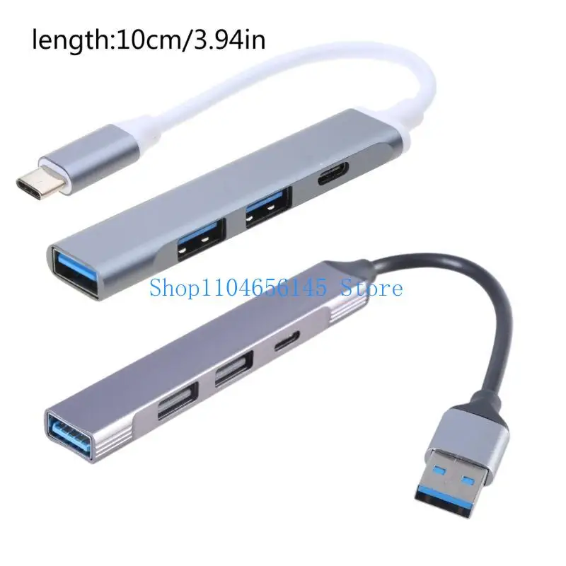 5ASD 4 PORTS Aluminum Alloy USB Hub с 2USB2.0 1USB3.0 Typec Adapter 4 в 1 доке