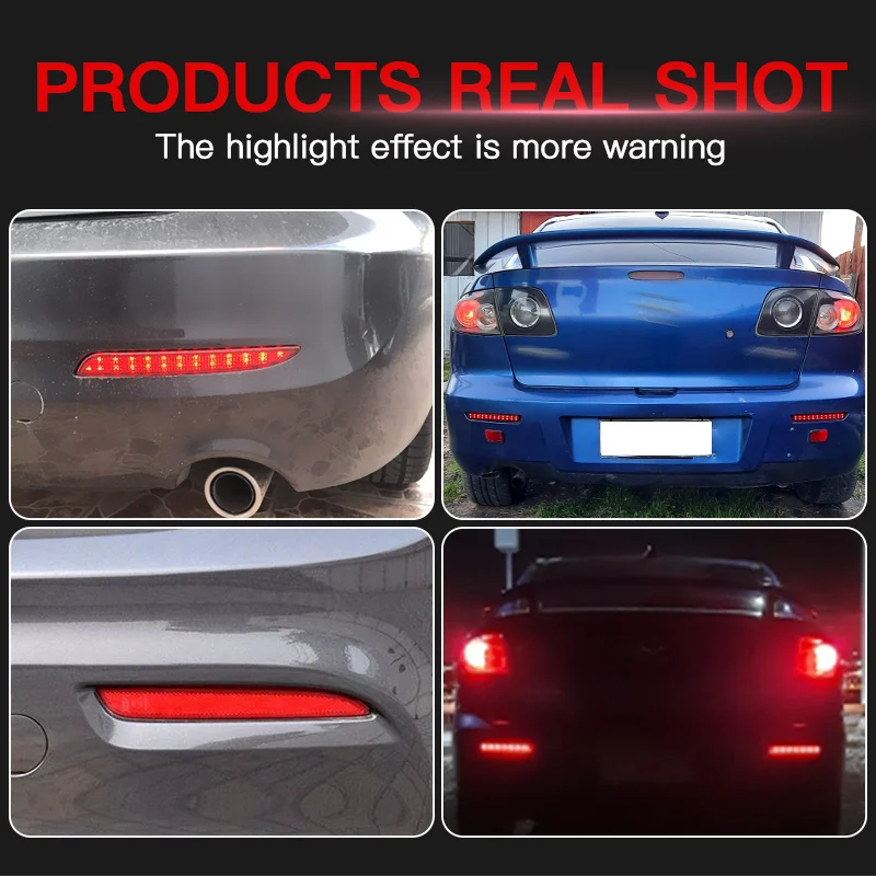 2PCS LED Rear Bumper Brake Light Canbus For Mazda 3 10-13 Speed 3 Axela BL5FW/BLEAW/BLEFW Tail Stop Warning Lamp Car Accessories