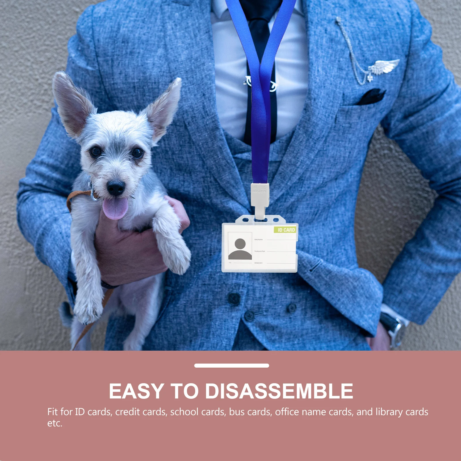 

1 set Clear Sleeves With Lanyard For Id Card Holder Name Badge Sleeve Protective Cover Lightweight Transparent Card