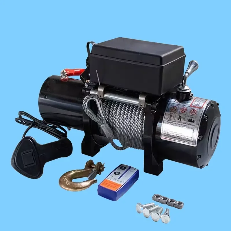 Heavy Duty Electric Winch for Truck Off Road Vehicle Recovery Traction Cable System Trailer Rescue Gear 12V Portable Hoist