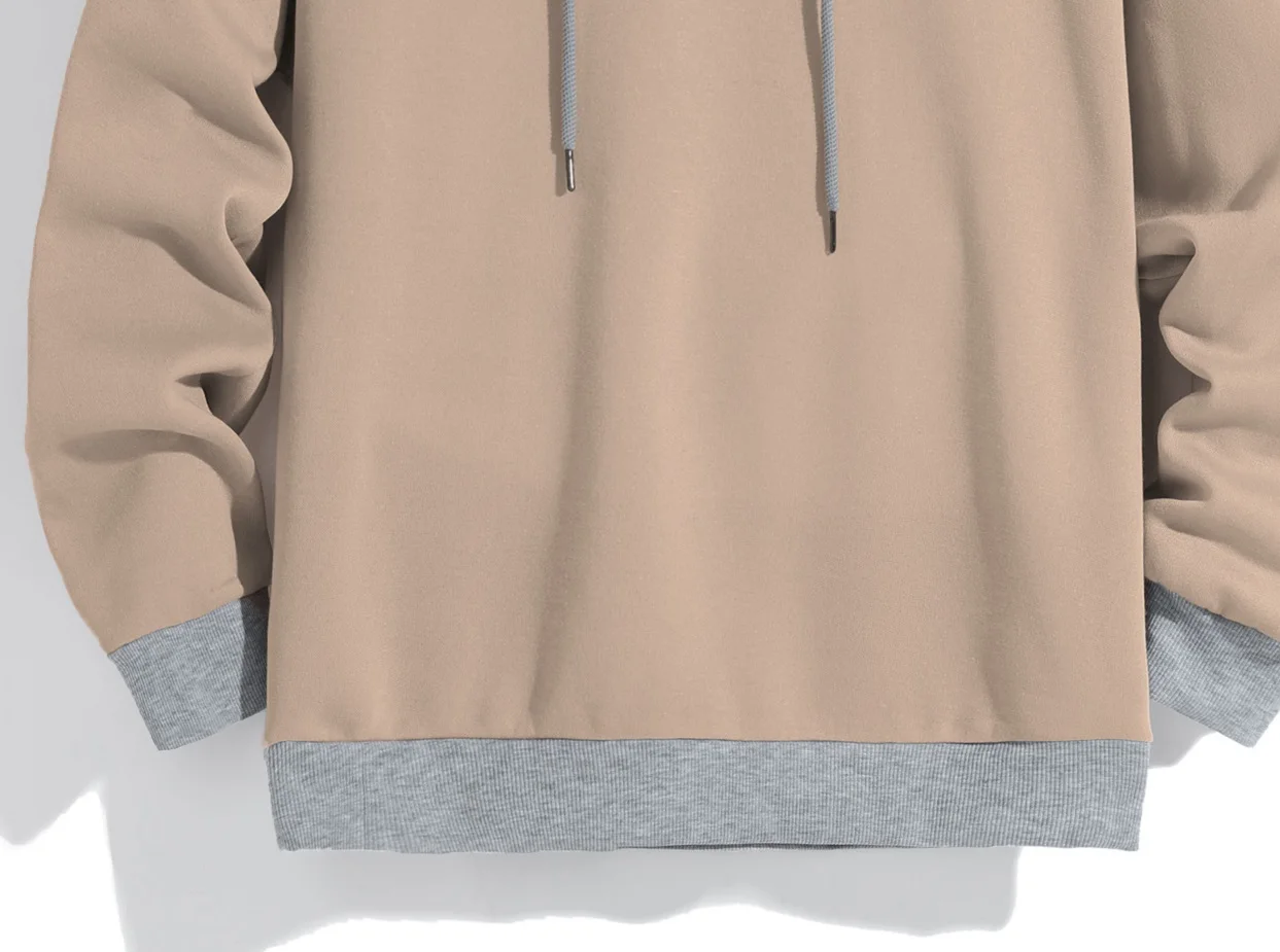 Men\'s solid color hooded hoodie light fleece hoodie long sleeve hooded sports hoodie