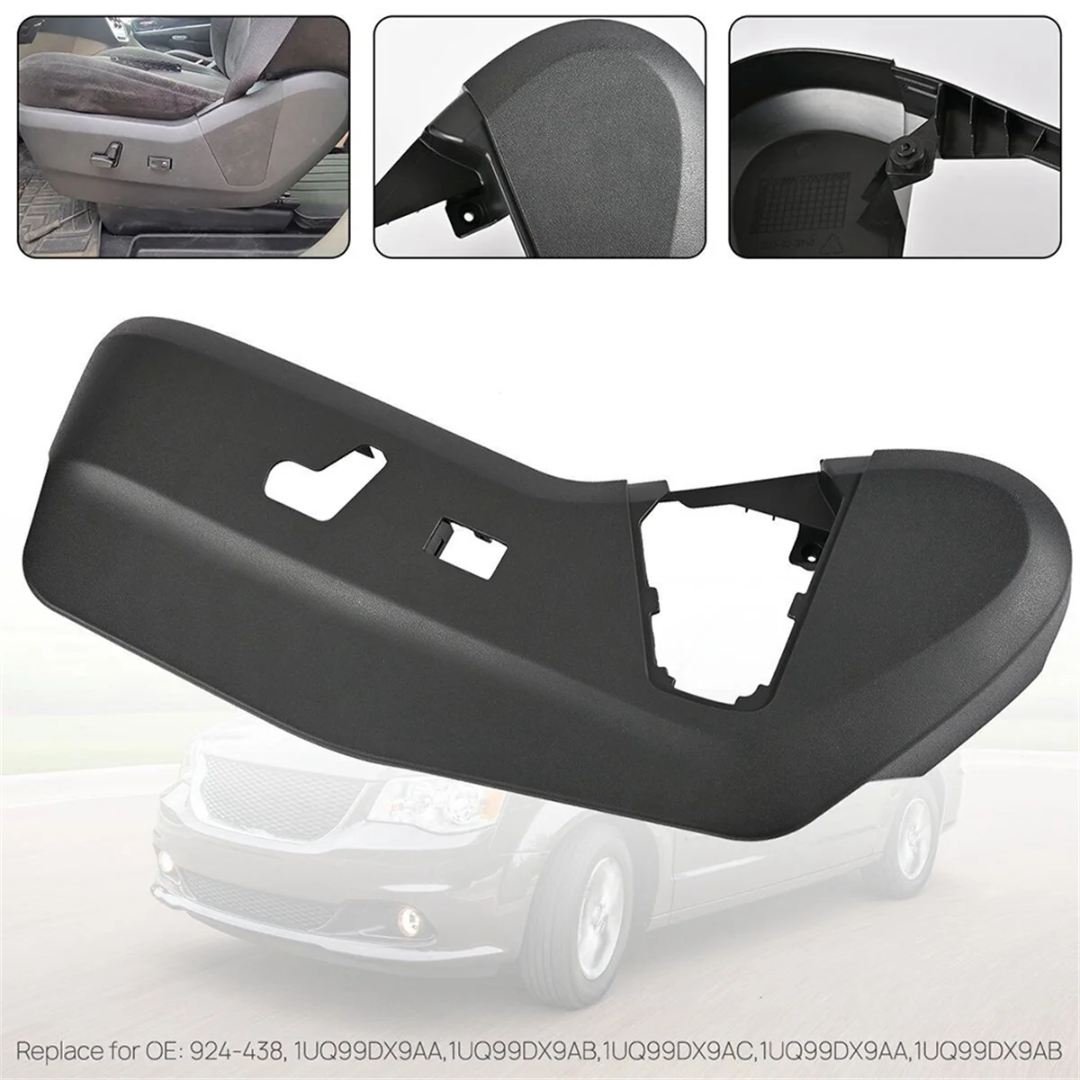 Drivers Seat Track Cover Seat Switch Bezel for GRAND CARAVAN 11-19 for TOWN COUNTRY 11-16 924-438