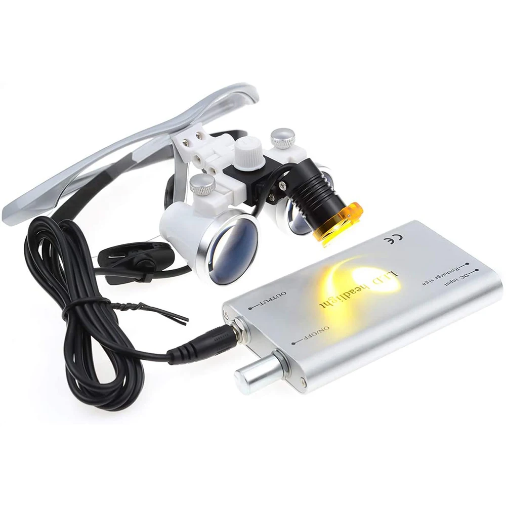 2.5X 3.5X Dental Loupes Light Surgical Headlight Dental Magnifying Glasses Front Light Dentistry Dental LED Lamp Surgical Loupes