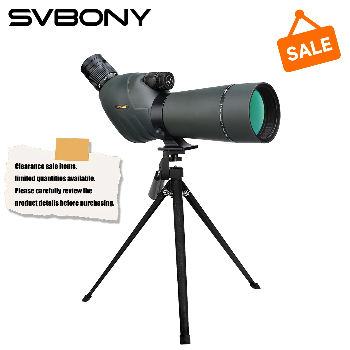 

Svbony SV411 20-60x70 мм HD зрительная труба FMC двойной фокус 45-градусный угловой телескоп костюм для стрельбы по мишеням наблюдения за птицами