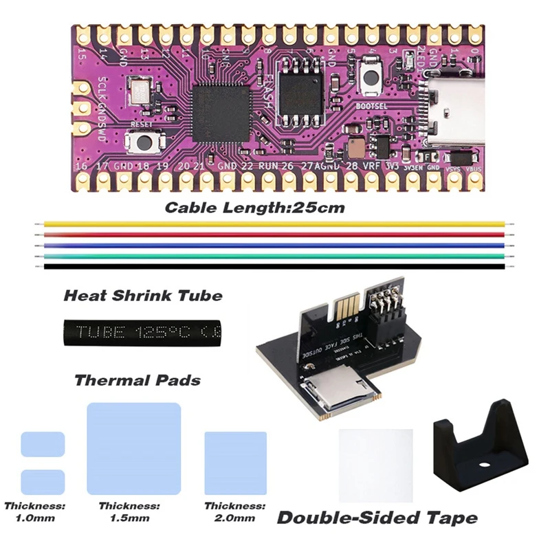 

Комплект платы для Raspberry Picoboot + SD2SP2 PRO RP2040, двухъядерный процессор 264 КБ SRAM + 16 МБ флэш-памяти, макетная плата