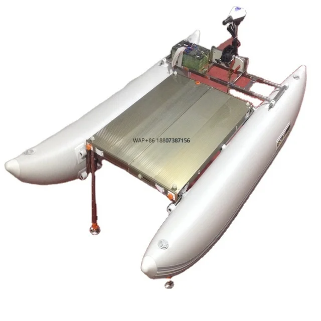 Inflatable pontoon for fishing platform with accessories