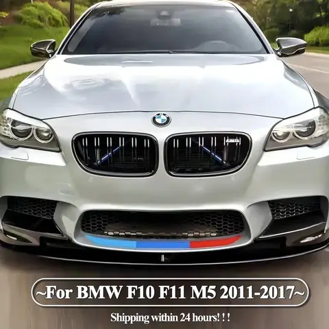 앞 범퍼 립 카나드 안개 램프 그릴 스포일러 턱 바디 키트 보호 BMW F10 F11 M5 2011-2017 용 외부 디퓨저 스플리터