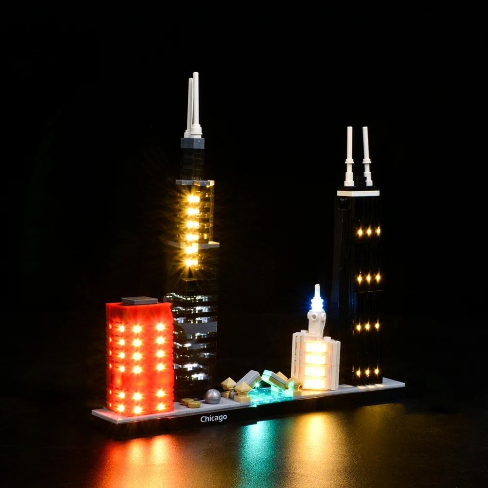 

Без строительных блоков лампа освещение для Чикаго 21033 DIY игрушки подарок только набор освещения