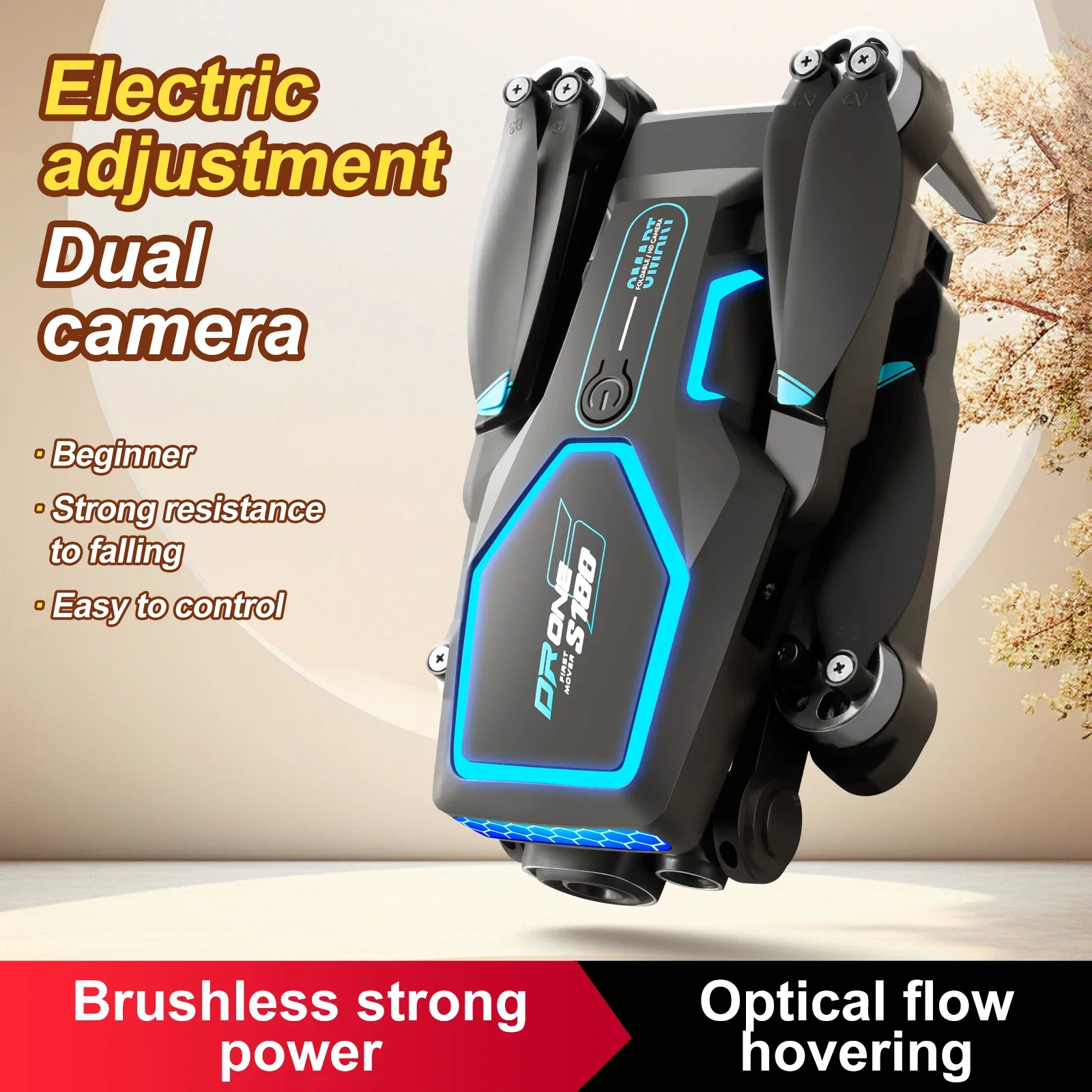 

S180 Радиоуправляемый дрон с двойной камерой, 6-канальный бесщеточный Wi-Fi БПЛА Fpv, складной квадрокоптер для предотвращения препятствий, игрушки, подарок на Рождество и фестиваль