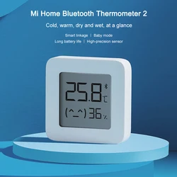 Xiaomi Mijia Thermometer 2 kompatybilny z Bluetooth inteligentny pilot czujnik wilgotności temperatury z ekranem LCD