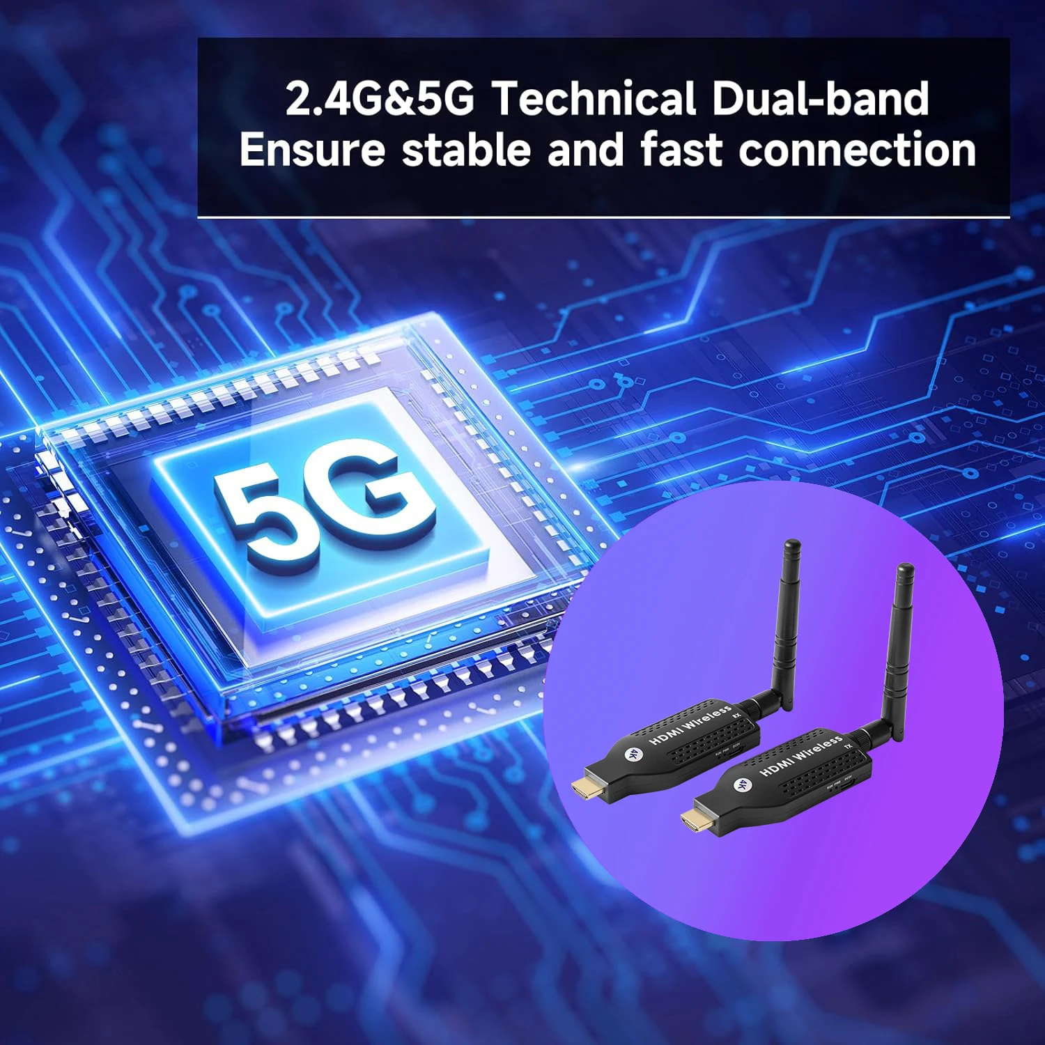 

4K Wireless Transmitter Receiver 150M HDMI Extender Audio Video Display Adapter Share for Camera DVD Laptop PC To TV Projector