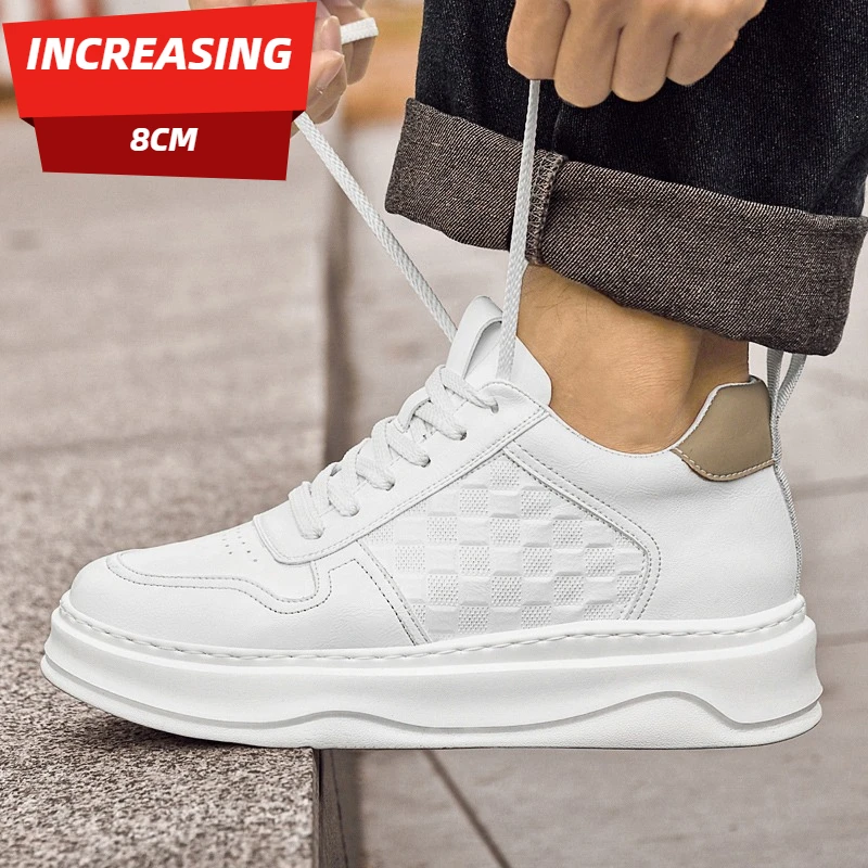 

Men's and Women's Casual Shoes, Multi-functional Thick-soled Height-increasing Sports Shoes, Street Fashion White Shoes +8CM