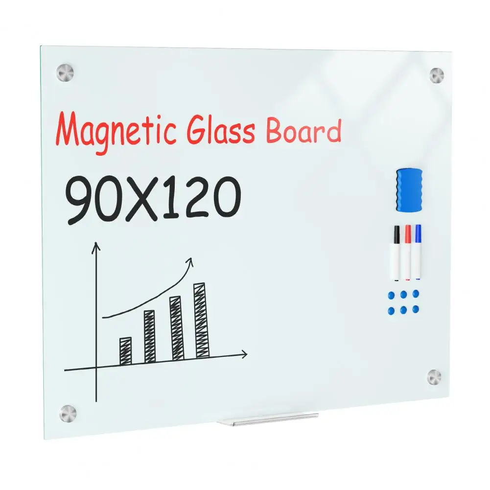 

Magnetic Glass Dry-Erase Board,Dry Erase Glass Whiteboard,Frameless Wall Mounted Whiteboard with Markers for Office Home School