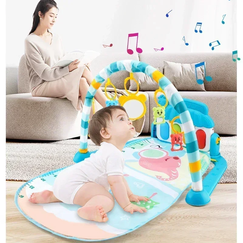 Baby Music Play Gym Mat Toddler Piano Keyboard Carpet Gym Rack Crawling Activity Infant Rug Early Educational Toy for Baby Gift