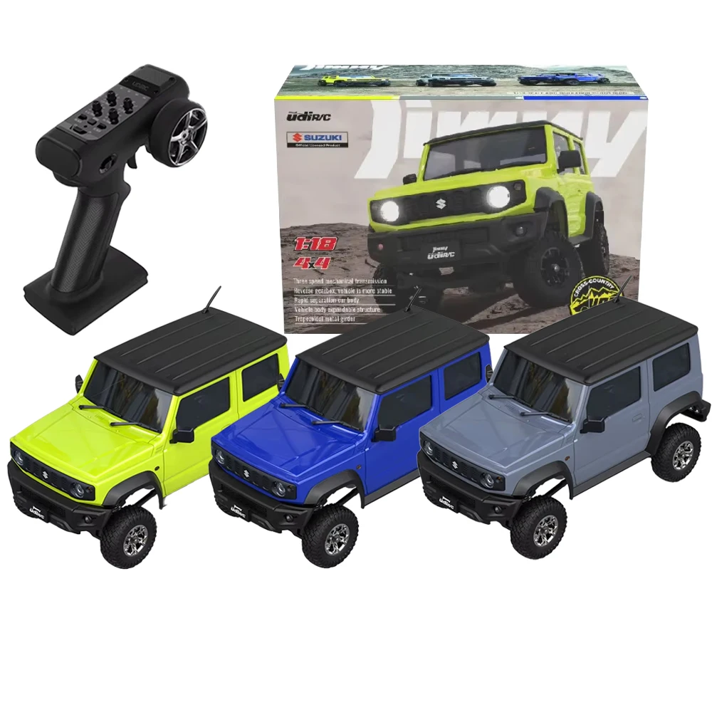 1/18 Ucx2402 Jimny Rc Car Off Road 4x4 Rc Crawler With Reverse Gear Box Simulation Model Climbing Car Rtr Green Blue Grey