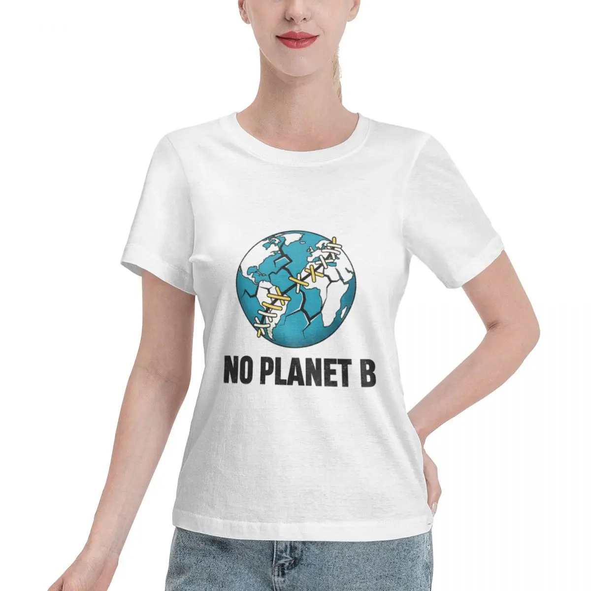 Bargain Price No Planet B Climate Action Design Women's T-shirt Chic Vintage Women Top