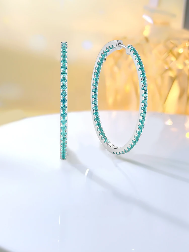 

Модные ювелирные изделия S925 Стерлинговое Серебро европейские и американские большие серьги, простые серьги с высокоуглеродистым бриллиантом, модные