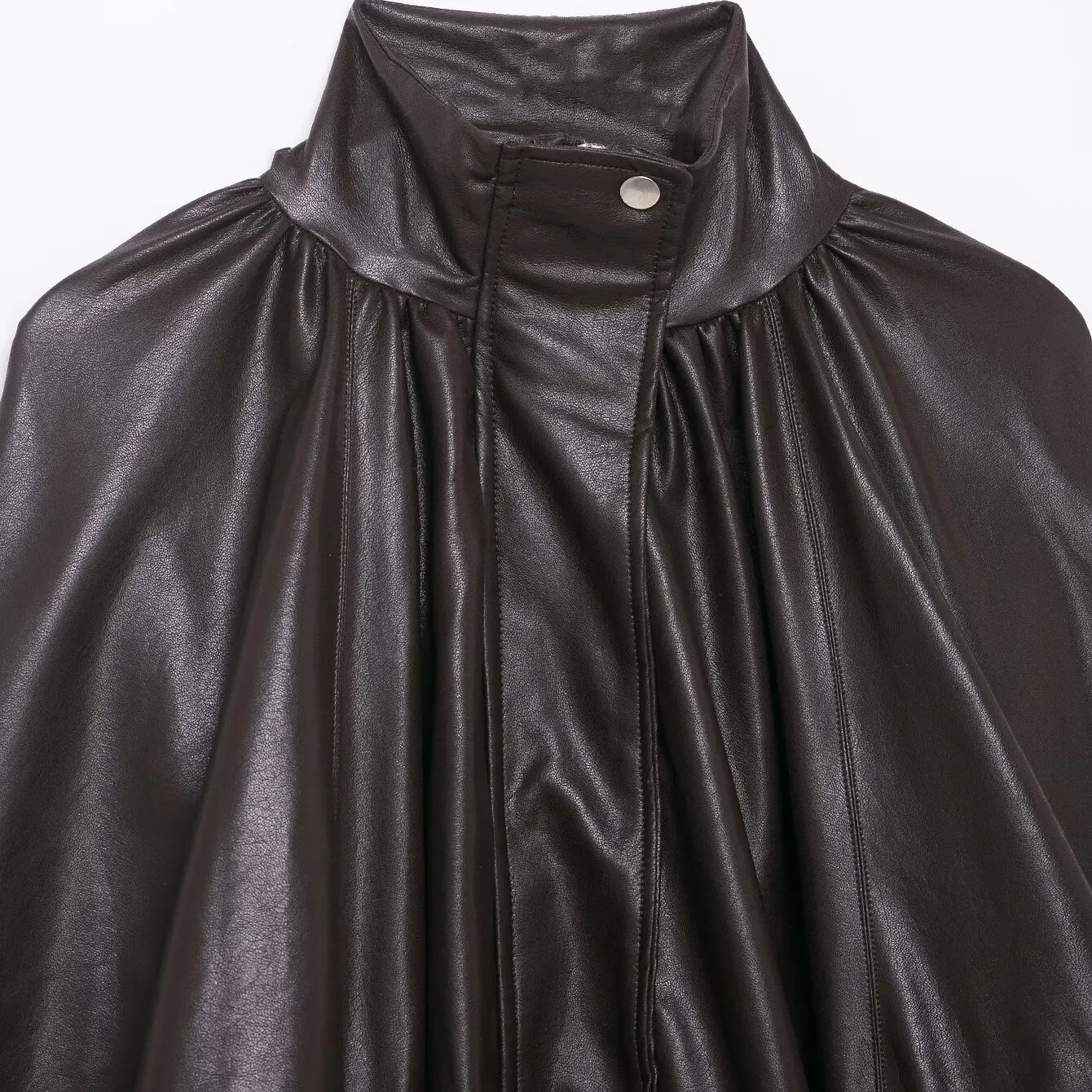 Faionable cuir effet pilote Jaet manteau JNLEAOG femmes ort vêtements d'extérieur en cuir PU fibre de Polyester longue fermeture éclair Sve