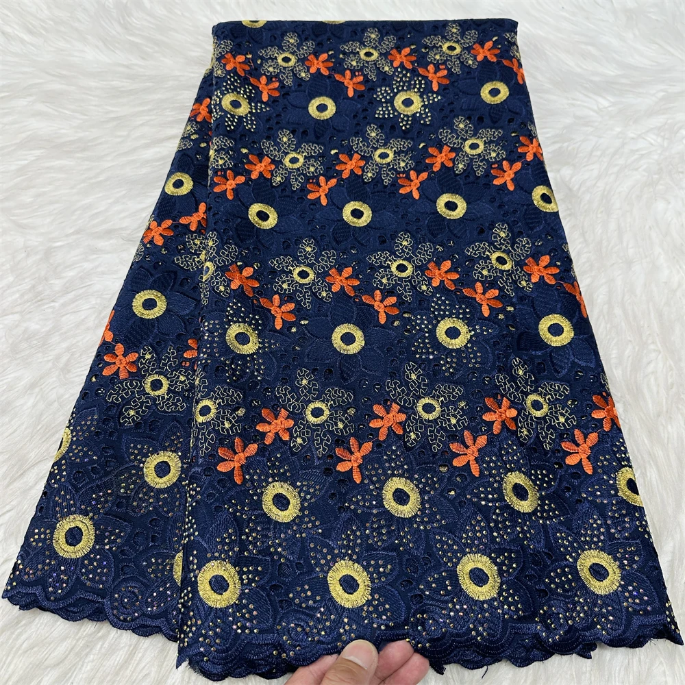 2026 African Nigerian High Quality Sequins Tulle Lace Fabric Sewing Prom Dresses Embroidery Guipure cotton 5Yad XC005 view 6