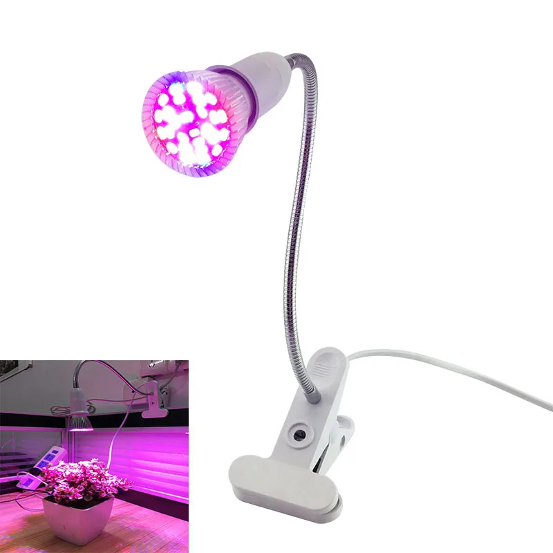 Bombilla LED de espectro completo para cultivo de plantas, lámpara de doble cabeza, luces para cultivo de flores, invernadero hidropónico de interior, tienda de cultivo, 28 LED