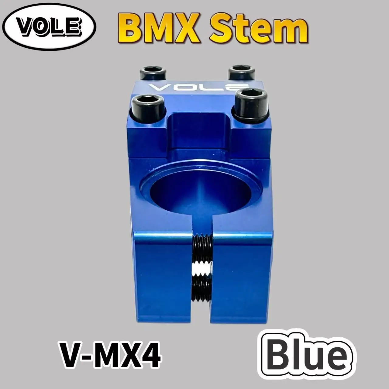 

VOLE BMX Stem CNC Aluminum Alloy 22.2mm 28.6mm blue MX4 BMX Short Handlebar for Customized Bicycle Stem bicycle Accessories