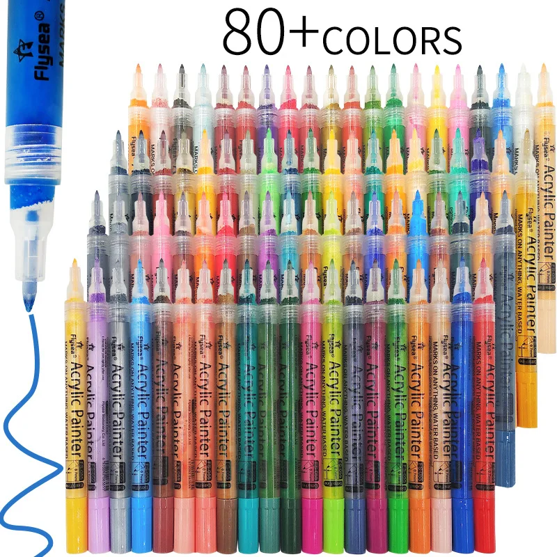 

XYSOO 12/28/40/80 Colors 0.7mm Fine Tips Acrylic Painter Marker Pen Waterproof Permanent Art Markers Set DIY Craft All Surfaces