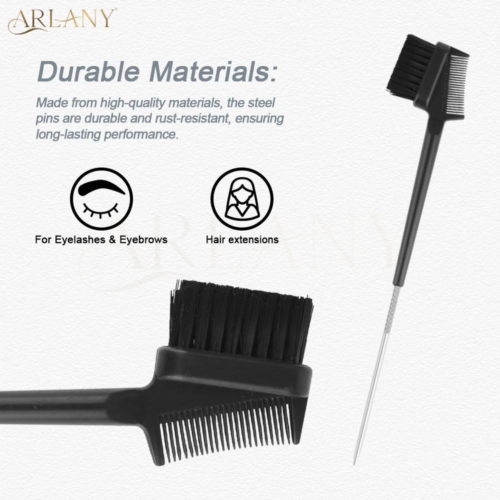ARLANY 10 Pcs 3 in 1 Hair Edge Brush UV Light Hair Extension Brush Double Sided Tail Edge Brush Makeup Eyebrow Eyelash Comb