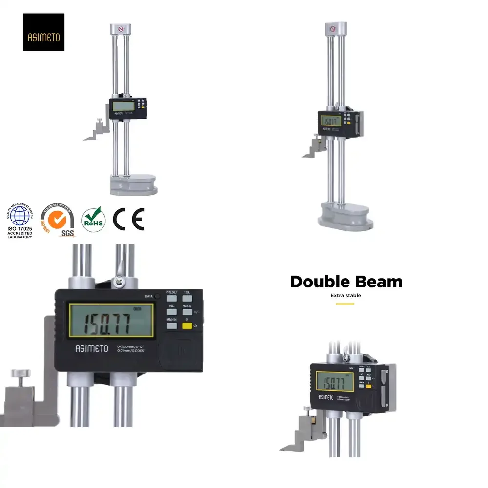 

Asimeto 0-600 mm Electronic Digital Height Gauge 0-24 Inch Double Beam Digital Height Gauge with Precision and Bluetooth Data