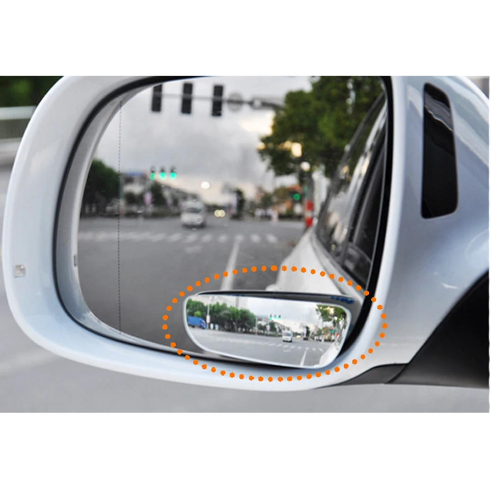 2pcs Car Mirror 360 Degree Wide Angle Convex Blind Spot Mirror Parking Auto Motorcycle Rear View Adjustable Mirror Accessories