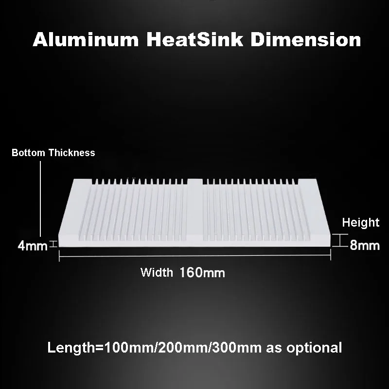 Aluminum Heatsink 160x8mm for LED,100/200/300mm Length Ultra-Thin Heat Sink Cooling Cooler for High Power Amplifier Module IC