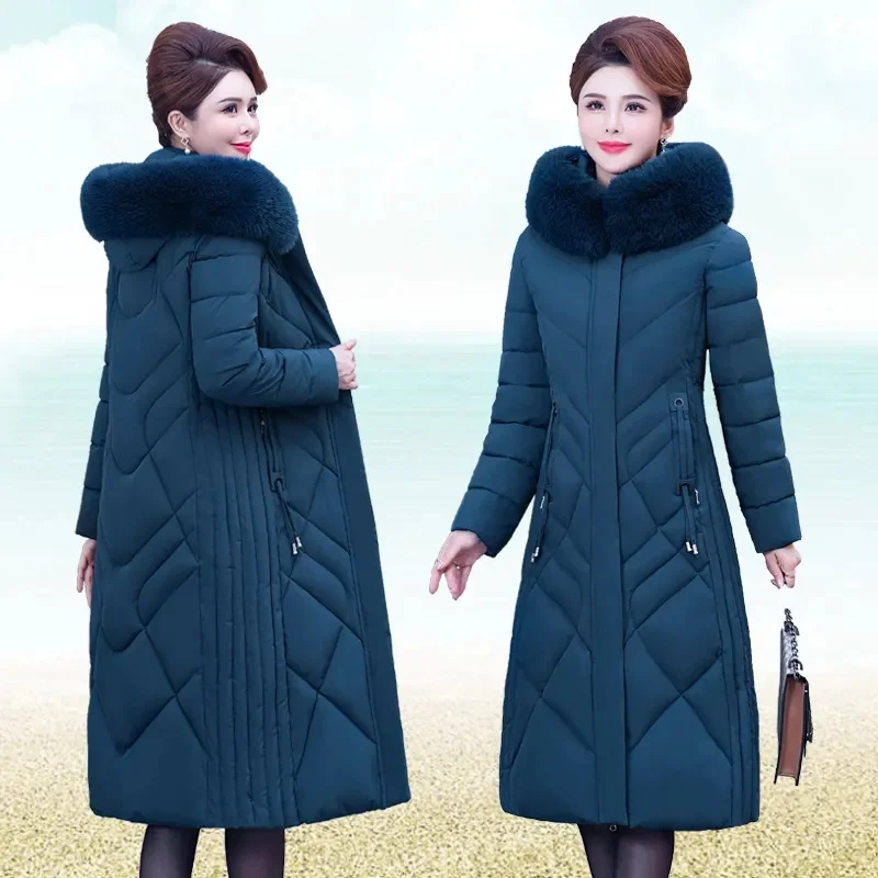 Manteau d\'hiver en coton pour femmes d\'âge moyen, doudounes pour mères, vestes rembourrées en coton, parkas optiques chaudes, nouveau, 2023