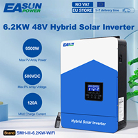 EASUN 6.2KW Hybrid Solar Inverter 48V MPPT Photovoltaic Inverter Pure Sine PV 6500W 500VDC Built-in 120A Solar Charge Controller