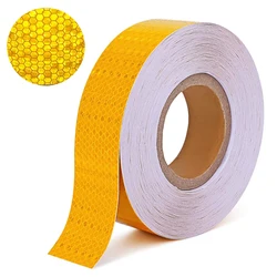 5cm x 50m/rollo de pegatina reflectante, marca de seguridad para coche, decoración de estilo, cinta de advertencia autoadhesiva para camión