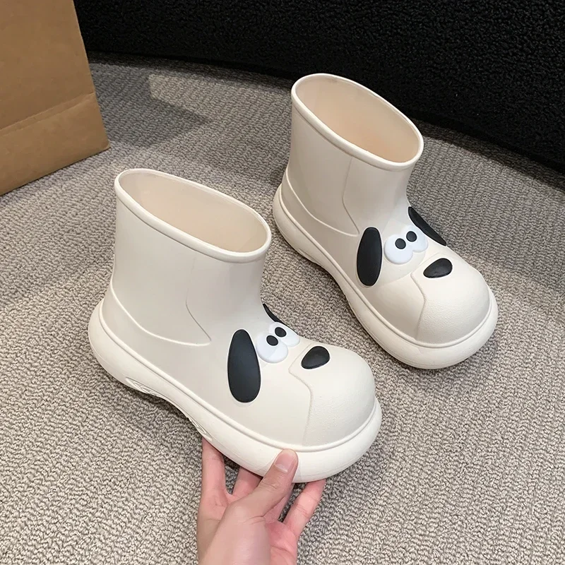 Women Cartoon Dog Rainboots Parent Child Rain Shoes EVA Non-slip Outdoor Waterproof Shoes Girls Soft Sole LIGHTWEIGHT Rain Boots