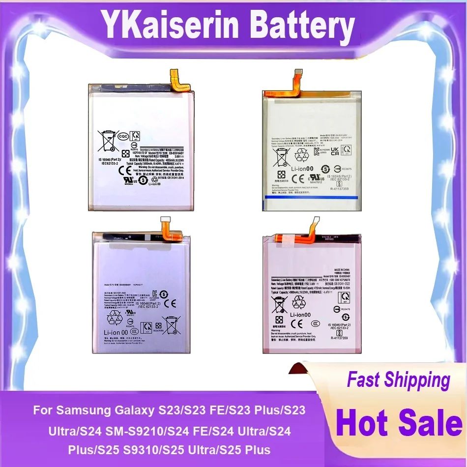 

Аккумулятор для мобильного телефона Samsung Galaxy S23 S24 S25 Plus Ultra FE 5G S926 S928 S9310 SM-S916B/DS S25+ S24+ S23+ Bateria + NO