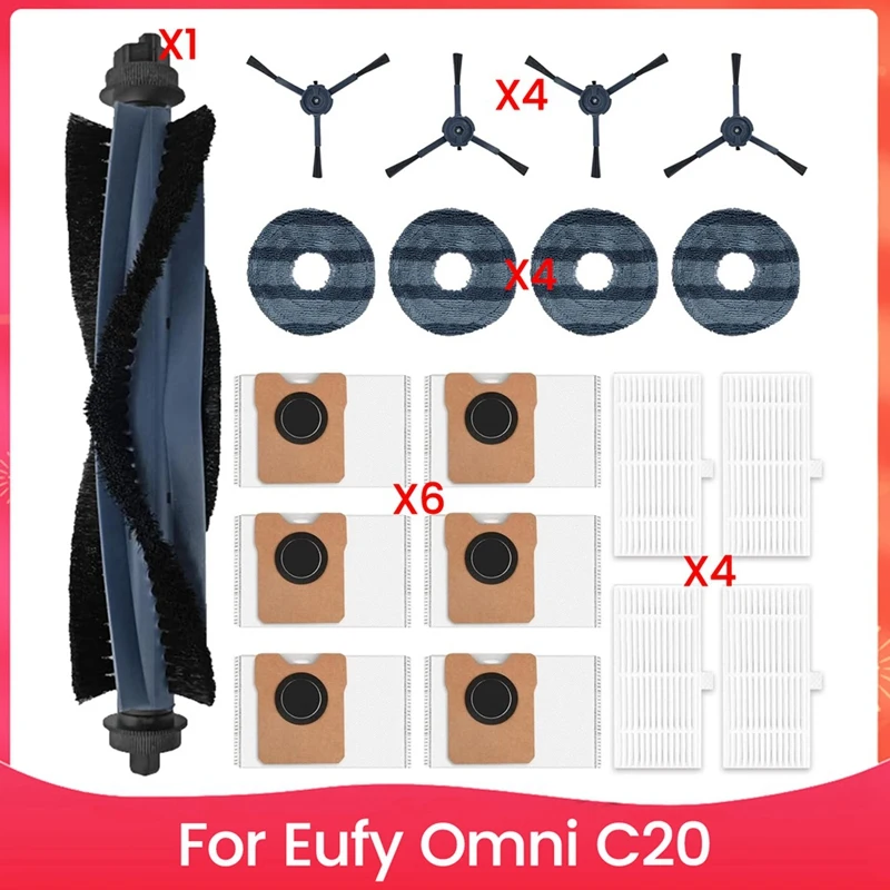 

Для пылесоса Eufy Omni C20, основные боковые фильтры Hepa, подушечки для швабры, мешки для пыли, запасные части