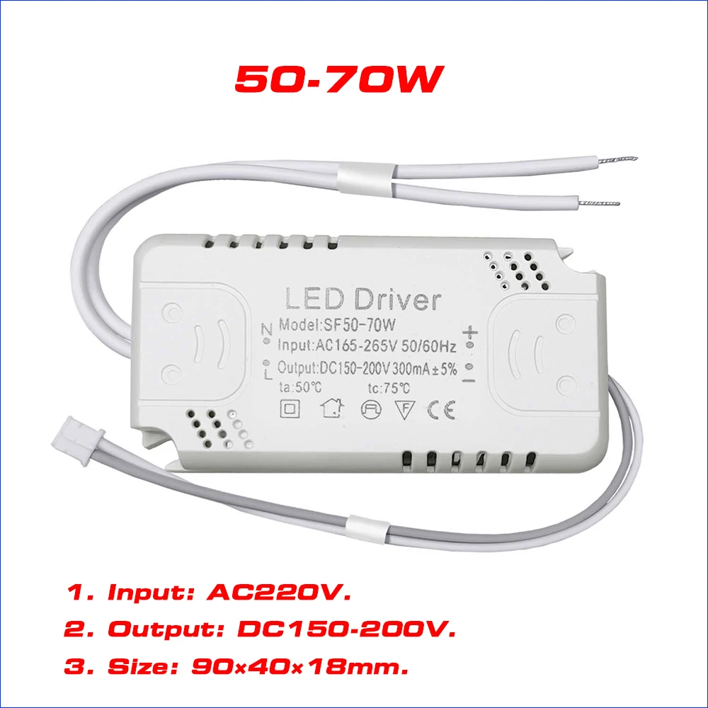 One Color LED Driver Adapter For LED Lighting AC220V Non-Isolating Transformer For LED Ceiling Light Replacement 8-24W 60-80W