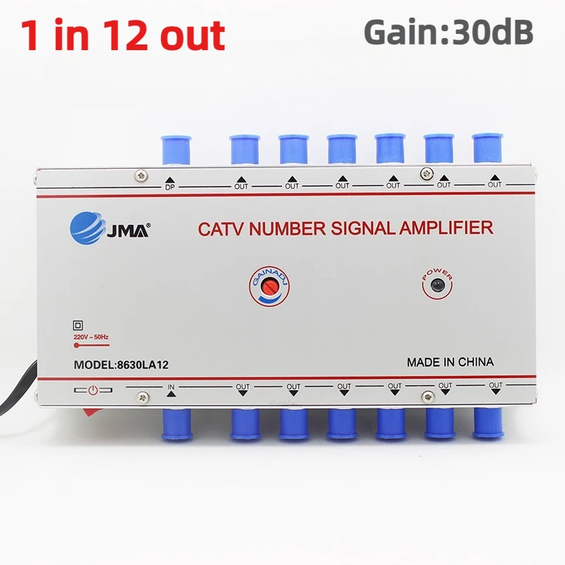 Разветвитель кабельного телевидения 1 в 12 выходов, усилитель 30 дБ, цифровая антенна CATV, усилитель сигнала, домашнее ТВ-оборудование, вилка европейского стандарта от 45 МГц до 860 МГц
