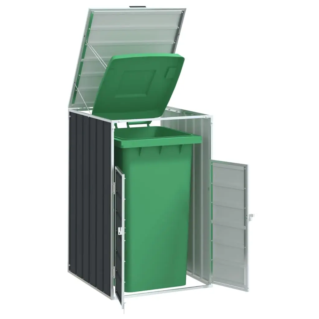 Outdoor Steel Wheelie Bin Storage Shed for Single 64 Gallon Trash Can with Lid Chain & Latch, 28.3x31.9x45.3 Inch, Customized