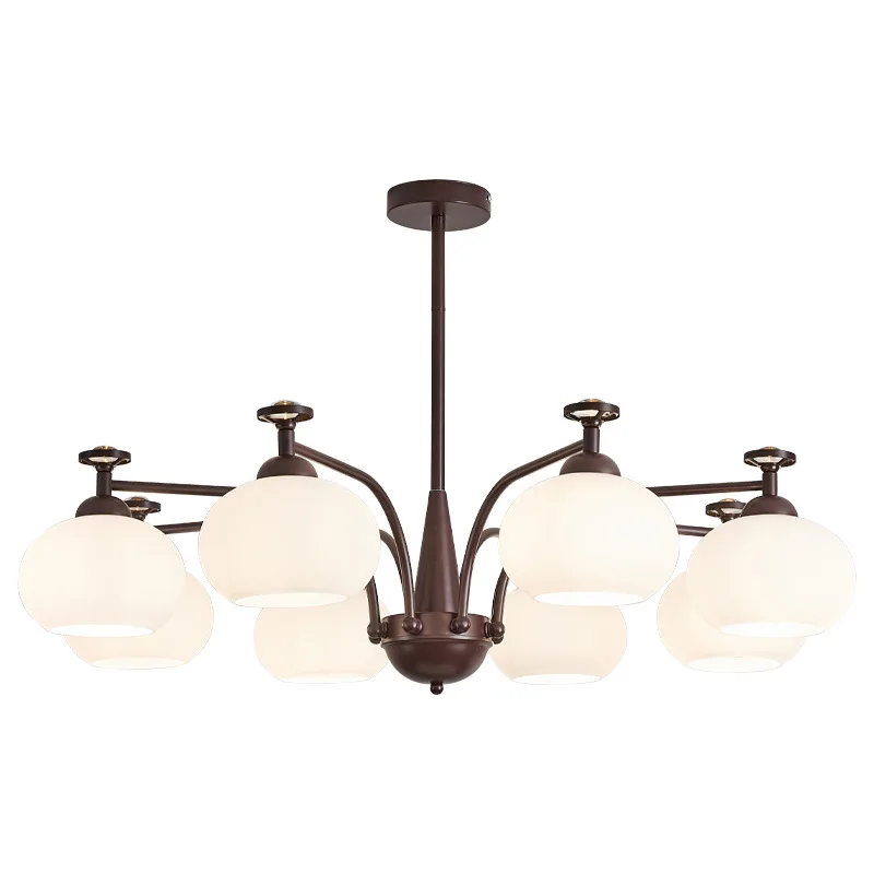 

Medieval style living room chandelier, American retro atmosphere 2025 new persimmon lamps