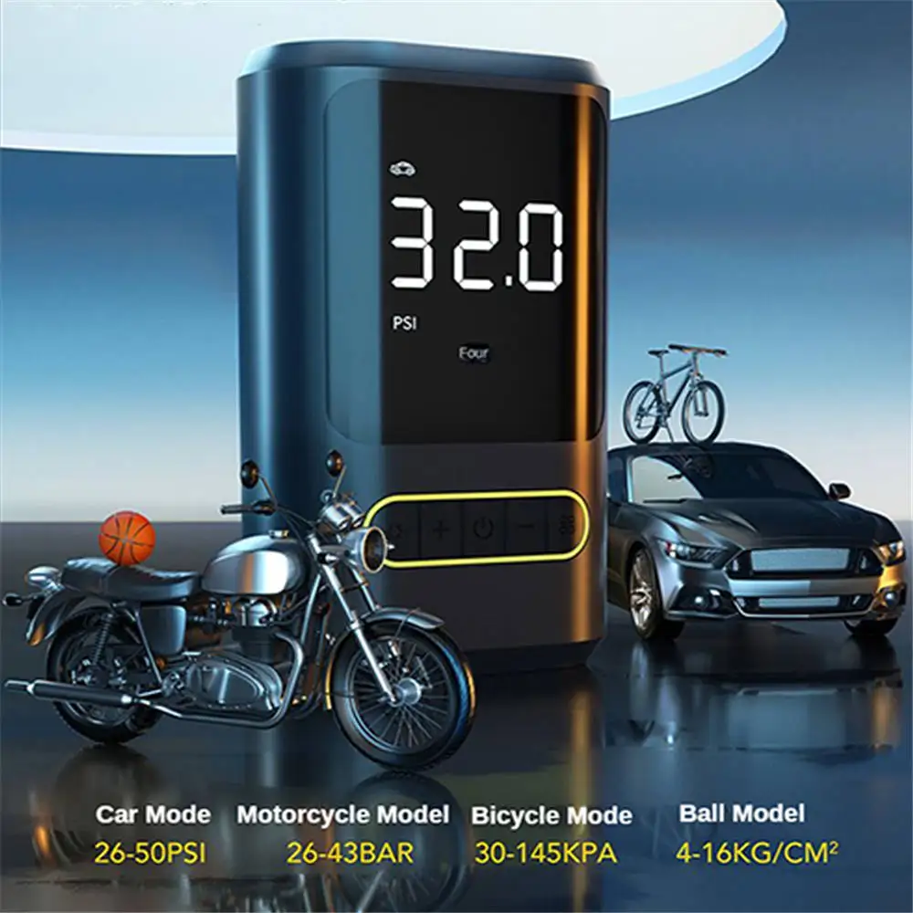 150PSI 4000mAh Portable Mini Inflator Cordless Bicycle Basketball Car Tire Air Compressor